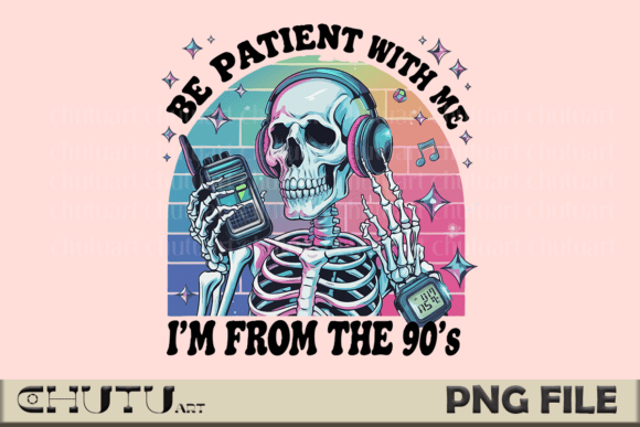 90s Skeleton PNG - Retro Nostalgia