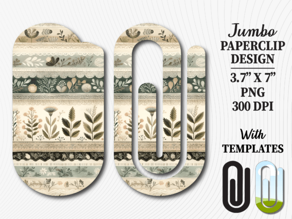 Boho Floral Junk Journal Jumbo Paperclip