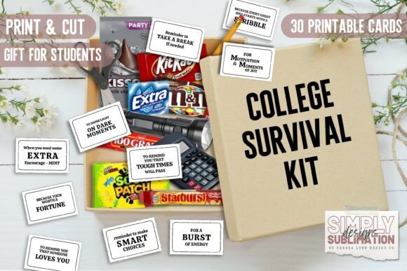 College Survival Kit 30 Printable Cards for Students