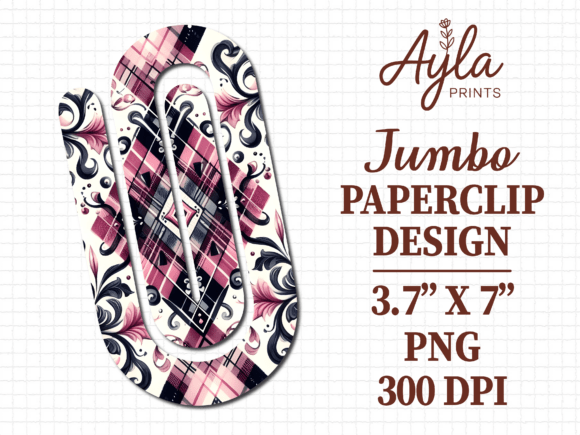 Plaid Diamond Modern Jumbo Paperclip PNG: A Digital Asset for Creative Professionals and Educators
