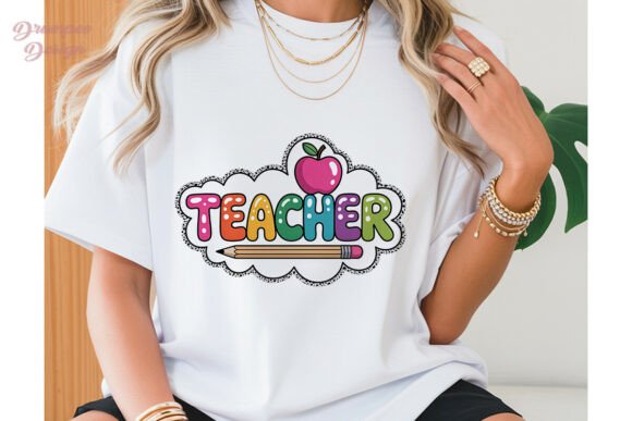 Teacher Polka Dot Letters PNG Clipart for Creative Projects